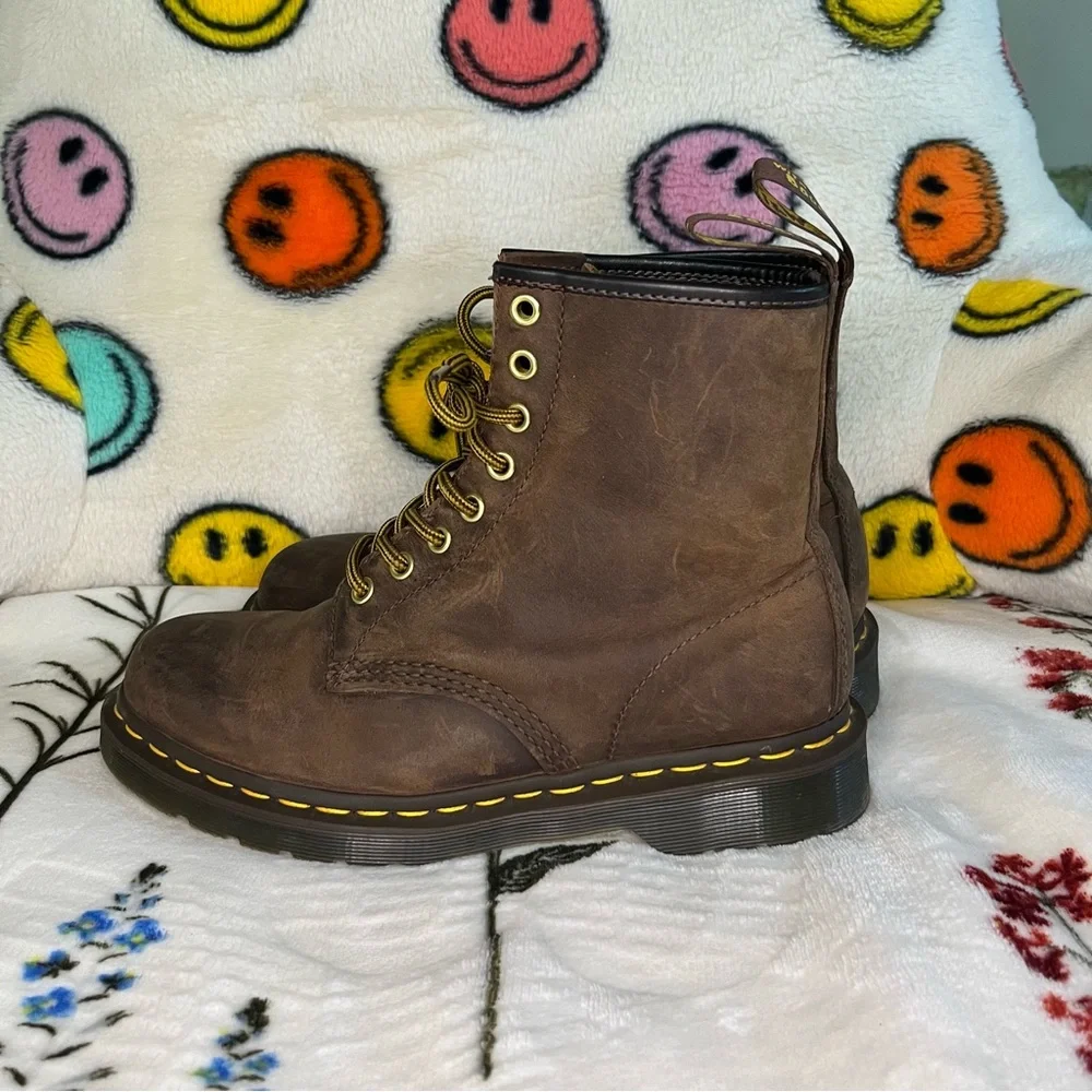 1460 CRAZY HORSE LEATHER LACE UP BOOTS - Picture 4 of 7